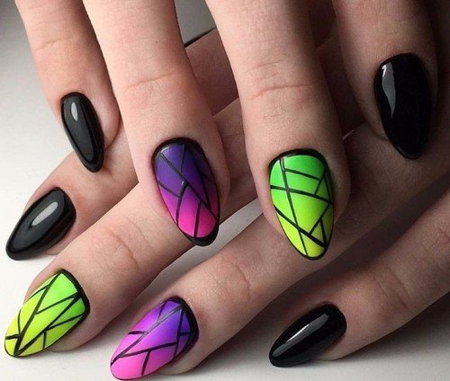 Яркий маникюр — оригинальные идеи дизайна ногтей в насыщенных оттенках